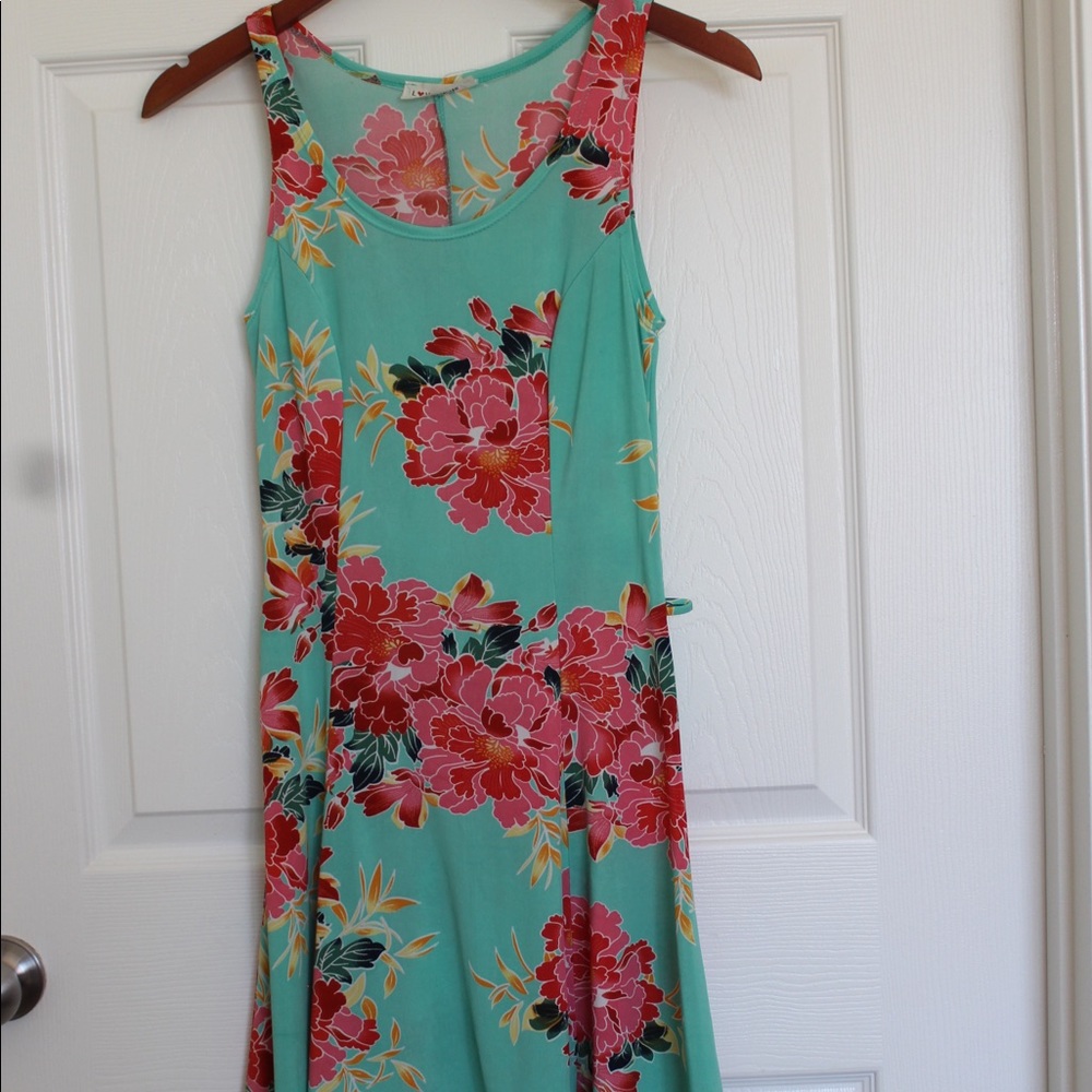 Flowy Mint Green Flowery Dress